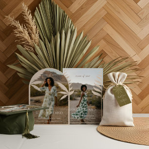 Serviette En Papier Boho Retro Tropical Palm Tree Motif Graduation
