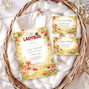 Invitation Petite Fête de Bébé Coccinelle de Jardin