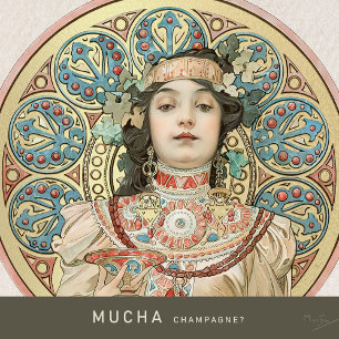 Carte d'anniversaire vintage Alphonse Mucha Champa