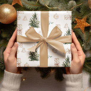 Tablier Motif de Noël branché   Aquarelle