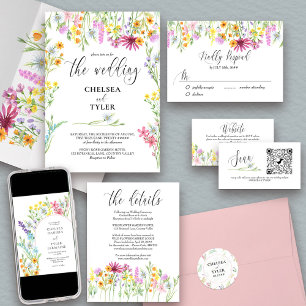 Invitation Fleur sauvage Mariage Plutôt Fleur Sauvage Floral