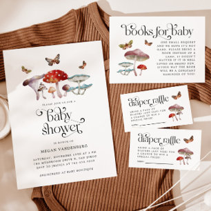 Invitation Baby shower de champignons rustiques de