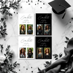 Invitation Classic Black and White Modern Graduation Party