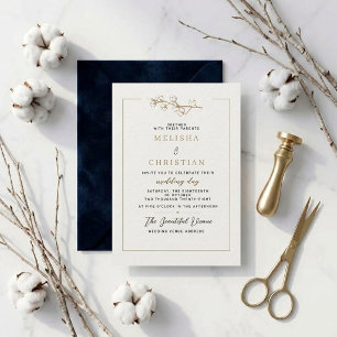 Invitation Mariage élégant d'hiver Coton Dessin au crayon  