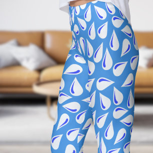 Modern geel en blauw flick patroon leggings