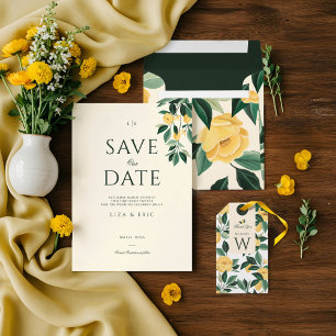 Étiquette Fleur de citron Arbre Floral Élégant Mariage vert