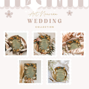 Invitation Romantique Art Nouveau Botanique Cadre Mariage