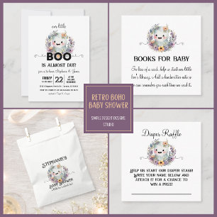 Carte de demande de Baby shower Little Boo Hallowe