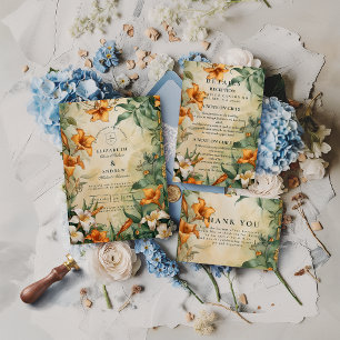 Invitation Mariage Floral Botanique Antique
