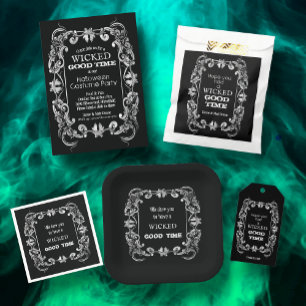 Prospectus 11,4 Cm X 14,2 Cm Budget Ornate Bordure Halloween Fête Invitation