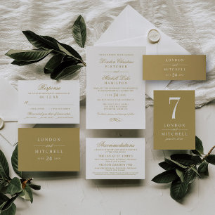 Invitation Classic Elegant Antique Mariage Or