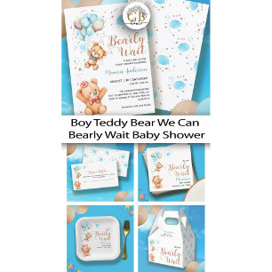 Ballotins Garçon Teddy Ours Nous Pouvons Attendre Baby showe