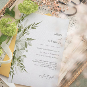Invitation Mariage Floral Blanc
