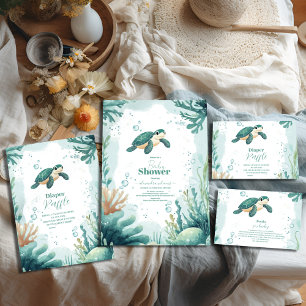Serviette En Papier Aquarelle de la tortue marine baby shower
