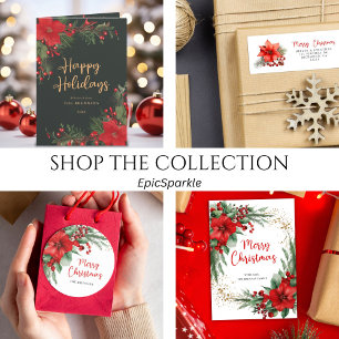 Invitation Fêtes rouges Fête de Noël