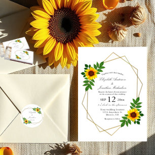 Sticker Rond Mariage géométrique tournesol