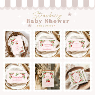 Invitation Baby shower de fraises sucrées