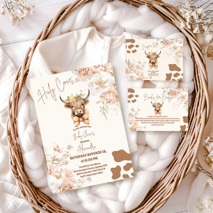Invitation Saint-Vache Végétation Highland Vache Baby shower