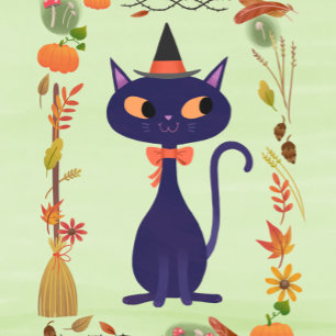 Coussin Chat aux Sorcières d'Halloween