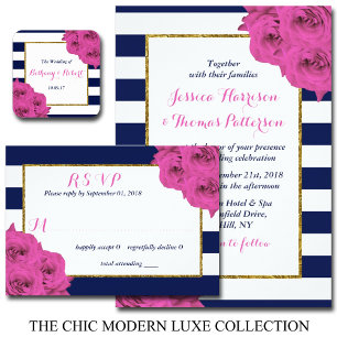 Invitation Le Chic Moderne Luxe Mariage Collection Rose Roses