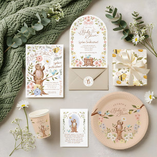 Schattige gebreide Floral Woodland Beer Baby Boy S Kaart