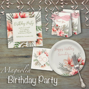 Serviette En Papier Magnolia Willows Anniversaire Fête Age Napkins