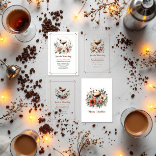 Invitations En Vélin Mocha Mousse "L'amour brasse" Fête des mariées Pho