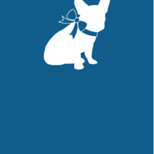 Invitation Français Baby shower Bulldog Français Frenchie Blu
