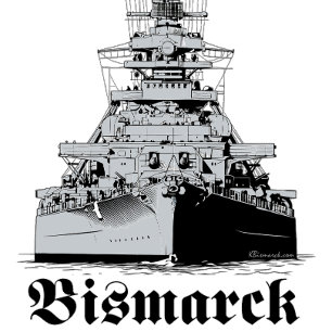 T-shirt met slagschip Bismarck