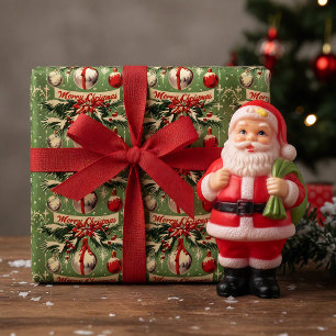 Retro Vintage Kerstmis: Mid Century Yuletide 2 Cadeaupapier