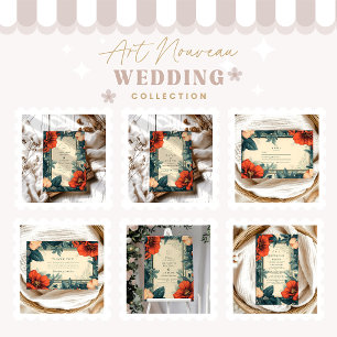 Invitation Mariage Floral européen Art Nouveau