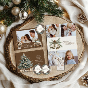 Cartes Pour Fêtes Annuelles Photo Cosy Festive Noël Rustique