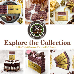 Sticker Rectangulaire Personnalisé Golden Ticket Party Favoriser