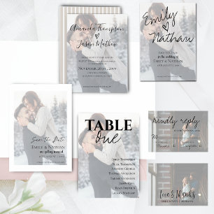 Invitation Trois Volets Tableau   Cute Pastel Multi Photo Mariage