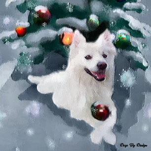 Cartes Pour Fêtes Annuelles Noël américain de chien esquimau