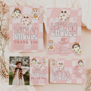 Foto Groovy Laten we gaan Ghouls Halloween Volwass Bedankkaart