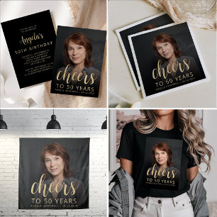 Serviette En Papier 50e anniversaire de fête Photo Cheers