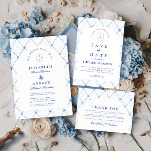 Invitation Porcelaine Bleue Blanche Mariage en Chinoiserie