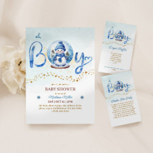 Carte D'accompagnement Oh garçon Thème Baby shower Déchets Billet Raffle