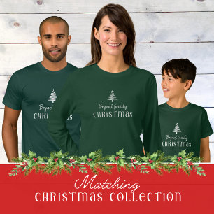 T-shirt Arbre de Noël de famille personnalisée à manches l