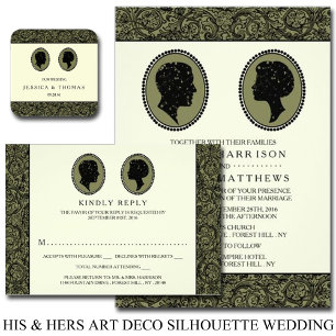 Invitation Collection Mariage Silhouette Art Déco
