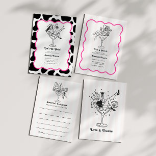 Invitation Tinis & Bikinis Martini Enterrement de Vie de Jeun