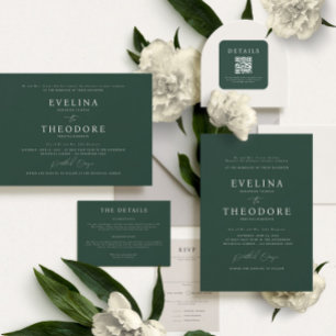 Parker formele portret bruiloft uitnodiging