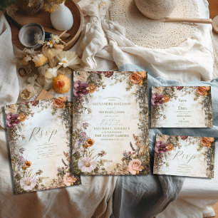 Save The Date Art Nouveau Victorian Royal FlorMariage