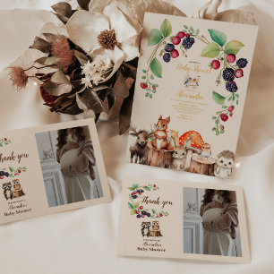Invitation Baby shower des animaux forestiers