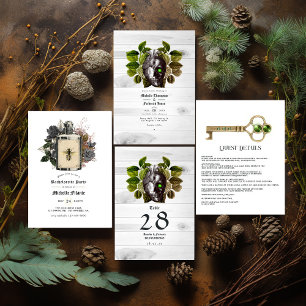 Invitation Mariage d'Halloween de sorcière rustique