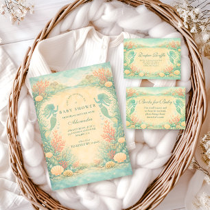 Invitation Baignade de sirène enchantée pour bébé