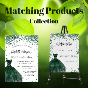 Quinceanera emerald green jurk glitter budget flyer