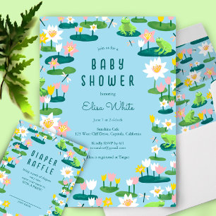 Invitation Grenouilles et Lily Pads BABY SHOWER sur mesure