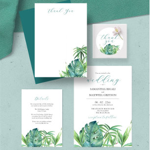 Destination tropicale Invitations de mariage Palm